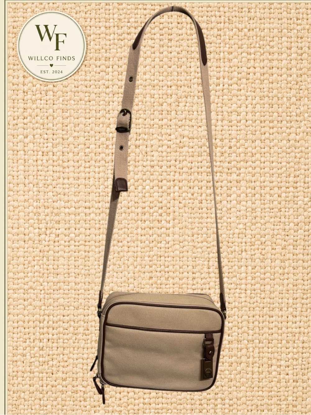 VTG Etienne Aigner Canvas Crossbody Bag Organizer Wallet New Deadstock Mirror